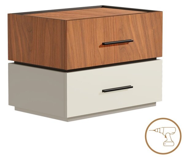 Нощно шкафче Sonlen MDF орех бежово 60x40x44,5 cm