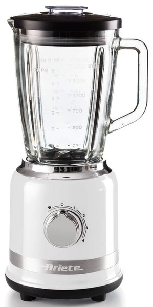Блендер Ariete MODERNA 0585/01, 1000W, 4 ножа, 1.5 л, 4 скорости+пулс, Стъклена кана, Бял