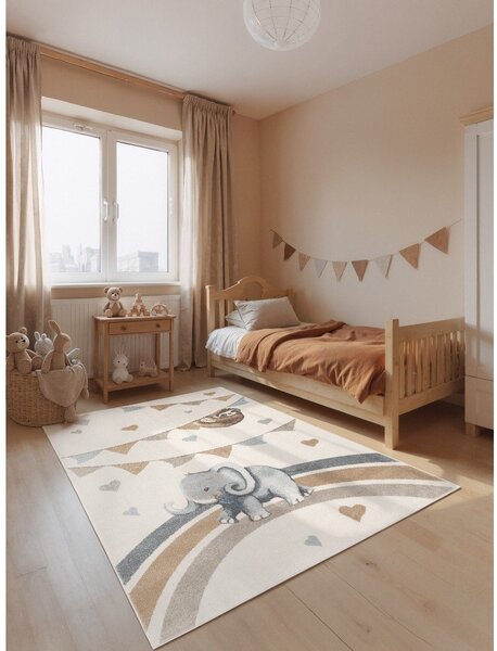 Кремав детски килим 120x170 cm Walk like an Elephant Rainbow Party – Villeroy&Boch