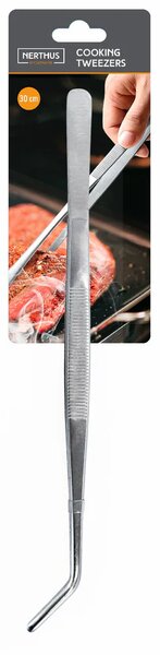 Nerthus Извити стоманени кухненски пинсети - 30 см