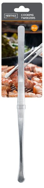 Nerthus Прави стоманени кухненски пинсети - 30 см