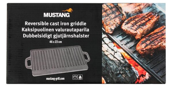 MUSTANG Двустранна чугунена плоча за BBQ - 46 х 23 см