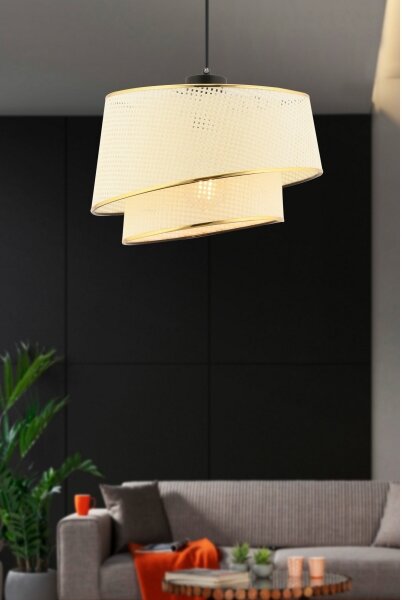 Полилей на кабел BARETTE 1xE27/60W/230V кремав/златист