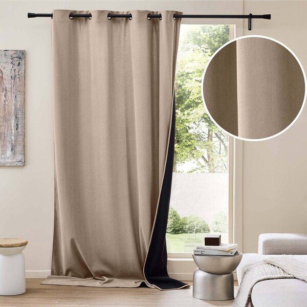Кафяво термо перде от рипсено кадифе 140x260 cm Madison – douceur d'intérieur