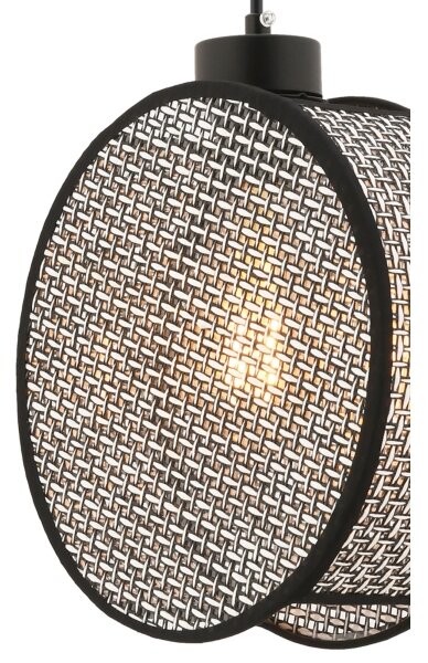 Висяща лампа DRUM на кабел 1xE27/60W/230V, сив/черен
