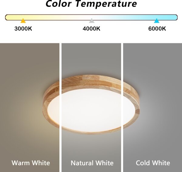 Brilagi - димируемо LED осветително тяло WOODLINE LED/48W/230V 3000-6000K, дъб, диаметър 40 см, с дистанционно управление