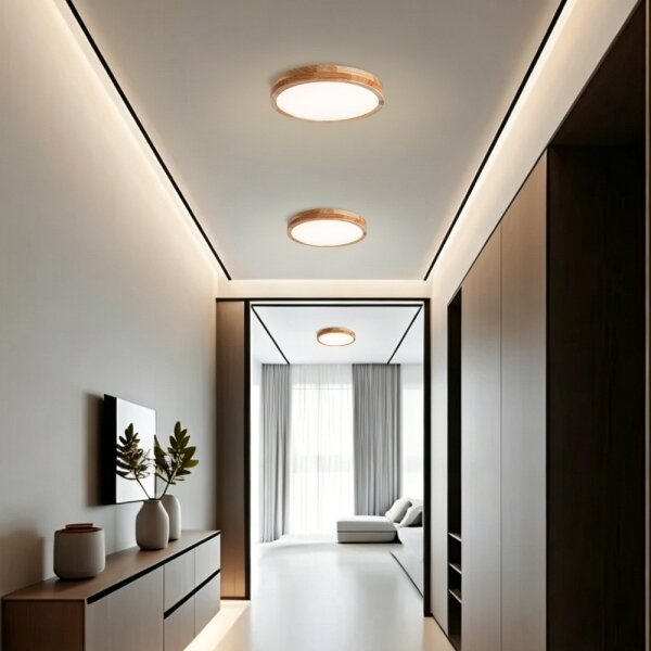 Brilagi - димируемо LED осветително тяло WOODLINE LED/48W/230V 3000-6000K, дъб, диаметър 40 см, с дистанционно управление
