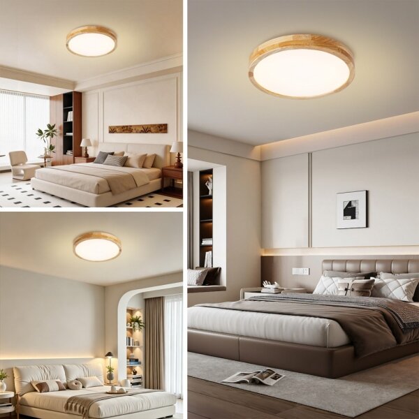 Brilagi - димируемо LED осветително тяло WOODLINE LED/48W/230V 3000-6000K, дъб, диаметър 40 см, с дистанционно управление