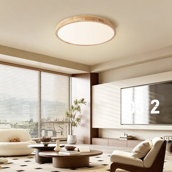 Brilagi - LED димируемо осветително тяло WOODLINE LED/72W/230V 3000-6000K дъб Ø 60 см +ДУ