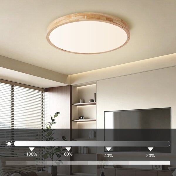 Brilagi - LED димируемо осветително тяло WOODLINE LED/72W/230V 3000-6000K дъб Ø 60 см +ДУ