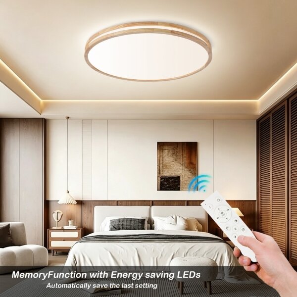 Brilagi - димируемо LED осветително тяло MOLINA LED/100W/230V 3000-6000K дъб Ø 80 см +ДУ