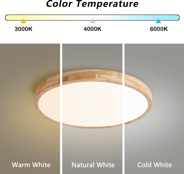 Brilagi - LED димируемо осветително тяло WOODLINE LED/72W/230V 3000-6000K дъб Ø 60 см +ДУ