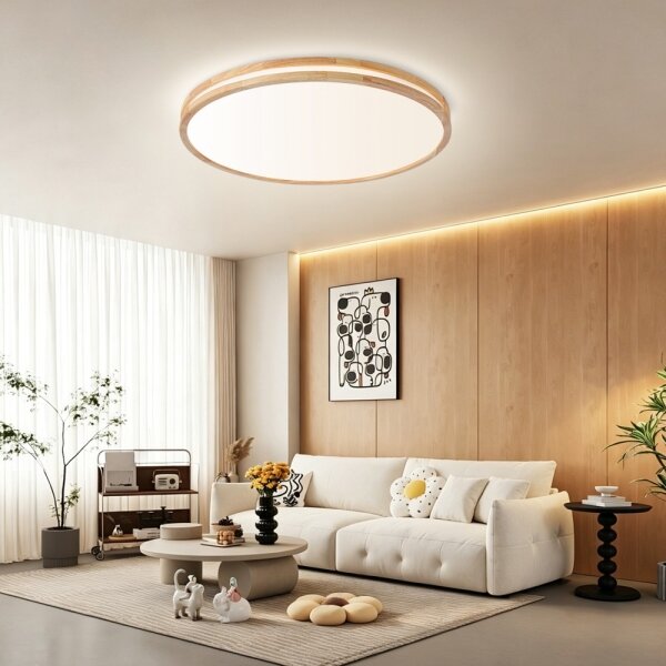 Brilagi - димируемо LED осветително тяло MOLINA LED/100W/230V 3000-6000K дъб Ø 80 см +ДУ