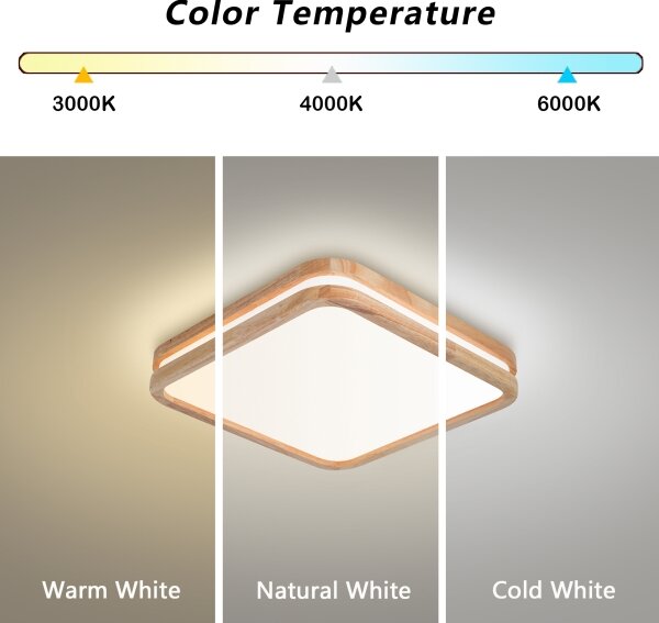 Brilagi - димируемо LED осветително тяло MOLINA SQUARE LED/48W/230V дъб 40x40 см + дистанционно управление