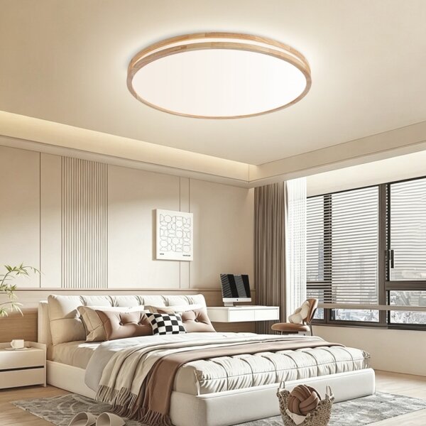 Brilagi - димируемо LED осветително тяло MOLINA LED/100W/230V 3000-6000K дъб Ø 80 см +ДУ