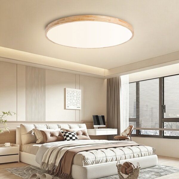 Brilagi - LED димируемо осветително тяло WOODLINE LED/128W/230V 3000-6000K дъб Ø 100 cm + дистанционно управление