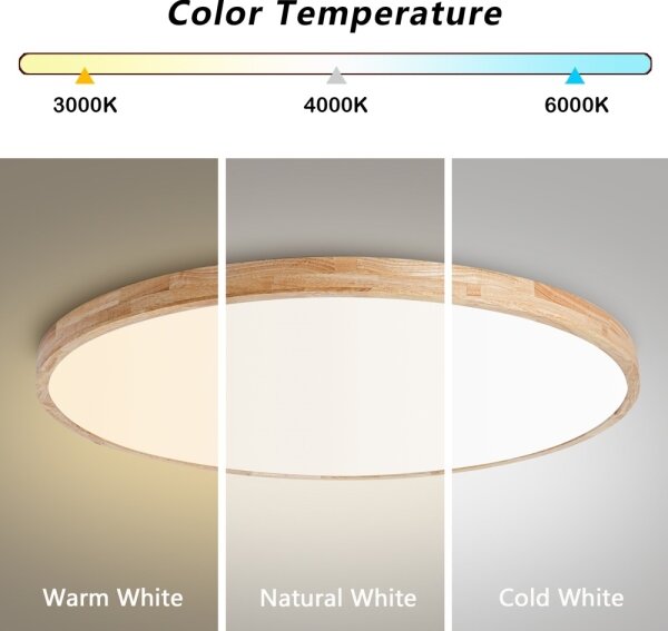Brilagi - LED димируемо осветително тяло WOODLINE LED/128W/230V 3000-6000K дъб Ø 100 cm + дистанционно управление