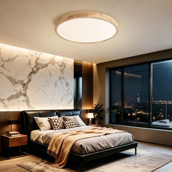 Brilagi - LED димируемо осветително тяло WOODLINE LED/72W/230V 3000-6000K дъб Ø 60 см +ДУ