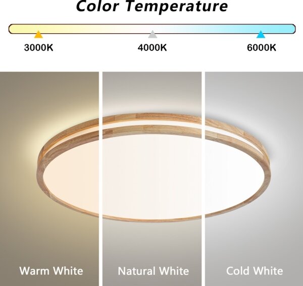 Brilagi - димируемо LED осветително тяло MOLINA LED/100W/230V 3000-6000K дъб Ø 80 см +ДУ
