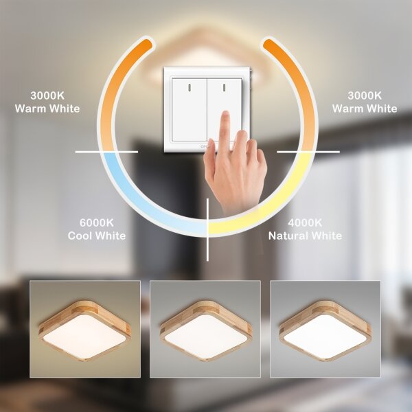 Brilagi - LED таванен осветител WOODLINE SQUARE LED/32W/230V 3000/4000/6000K дъб 30x30