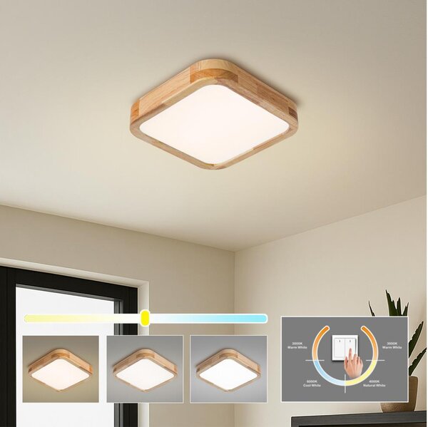 Brilagi - LED таванен осветител WOODLINE SQUARE LED/32W/230V 3000/4000/6000K дъб 30x30