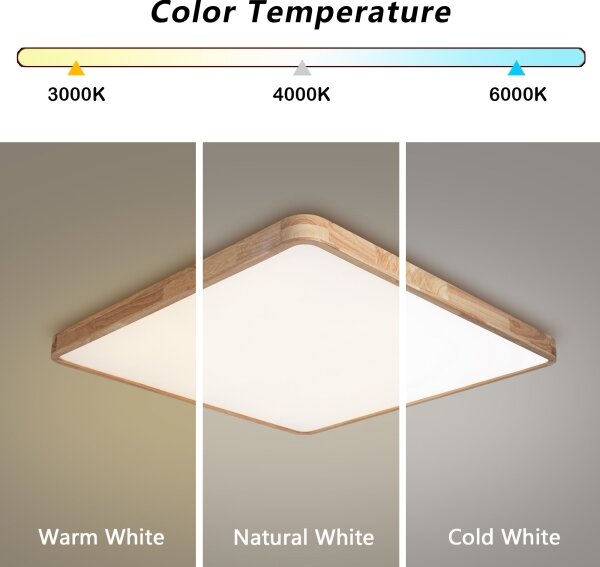Brilagi - димируемо LED осветително тяло WOODLINE SQUARE LED/100W/230V дъб 80x80 cm + дистанционно управление