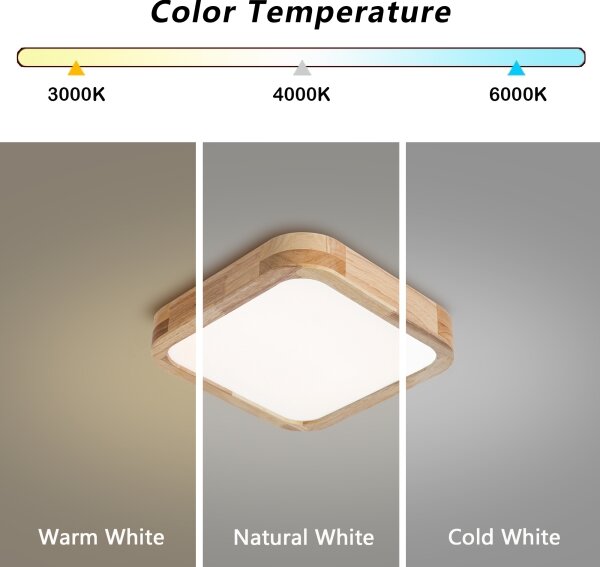 Brilagi - LED таванен осветител WOODLINE SQUARE LED/32W/230V 3000/4000/6000K дъб 30x30