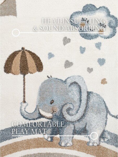 Кремав детски килим 120x170 cm Walk like an Elephant Rainy Party – Villeroy&Boch