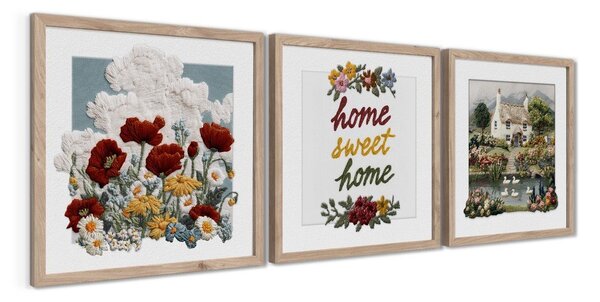 Картини в комплект 3 бр. 30x30 cm Sweet Home – Styler