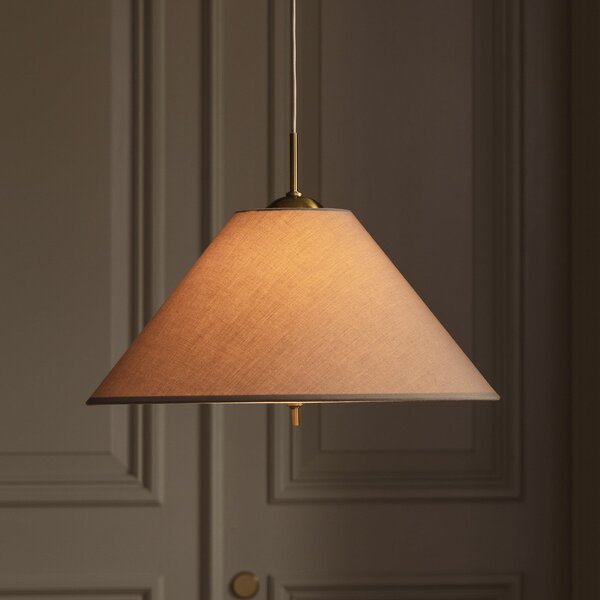 Globen Lighting Висяща лампа IRIS 50, цвят мока, Ø 50 см, Затъмняване, Кафяв / ръждив, Дневна/трапезария, Плат / текстил, Скандинавски