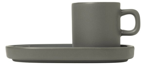 BLOMUS Комплект от 2 бр.чаши за еспресо PILAR, 50 мл - цвят сив (Pewter)