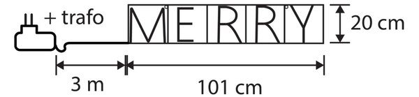 Коледна стенна лампа черна MERRY вкл. LED с таймер IP44 - Yoro