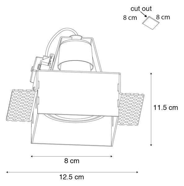 Set van 6 inbouwspots wit GU10 70mm trimless - Oneon