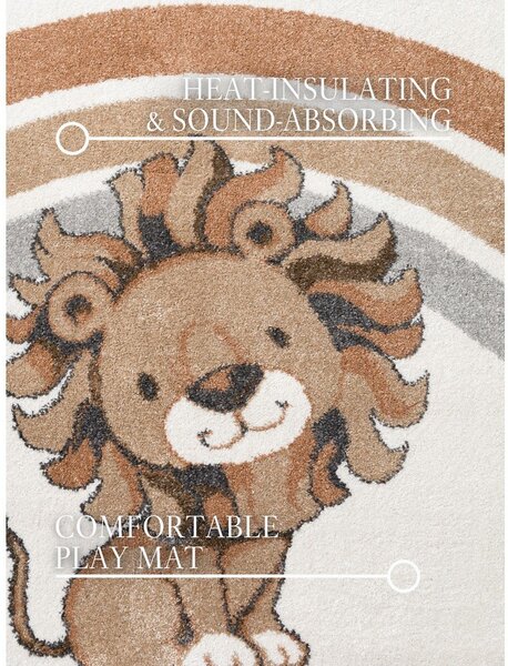 Кремав детски килим 120x170 cm Roar like a Lion Rainbow Party – Villeroy&Boch