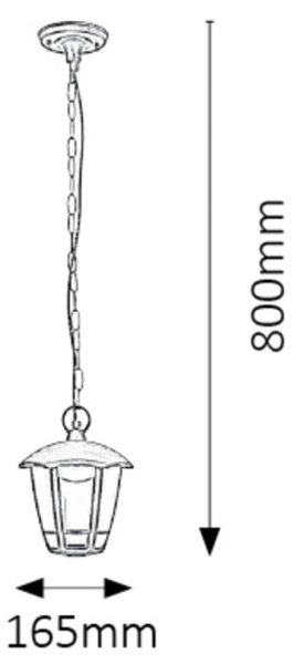 Rabalux 8128 - LED Екстериорна Висящи лампи SORRENTO LED/8W/230V IP44