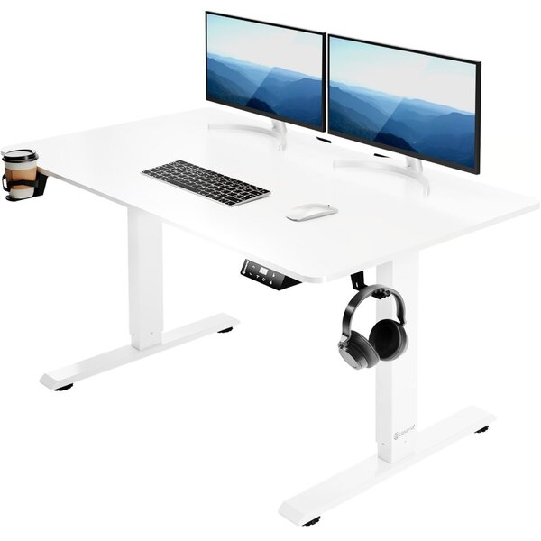 Електрическо бюро с регулиране на височината 110 x 60 см x 73–118 см с LCD дисплей Кафяво