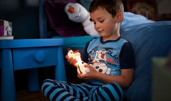 Philips 71768/08/16 -LED Детска лампа DISNEY FROZEN OLAF LED/0,3W/2xAAA снежен човек