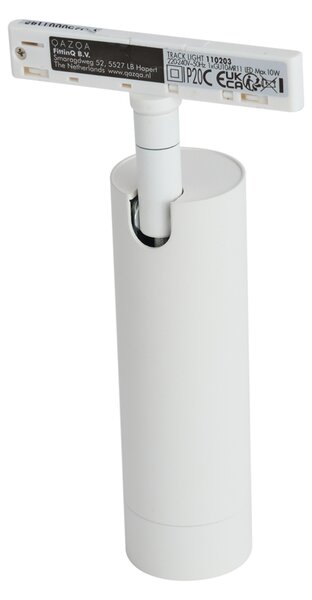 Модерен бял прожектор за 1-фазна релсова система GU10 35mm - Slimline Uzzy