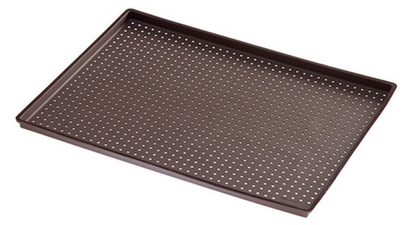 Тава за печене на пица Lekue 1009040, 40x30x1.2 см, Перфорирана, Платинен силикон, От -60 до +220C, Кафяв