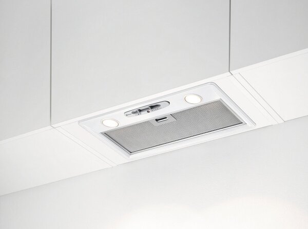 Абсорбатор Electrolux LFG525W, за вграждане, енергиен клас C, въздухопоток 350 m3/h, 1 мотор, 3 степени на мощност, филтър против мазнини, бял