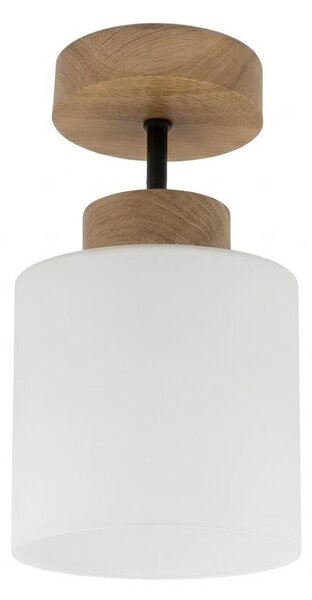 BRILAGI - LED плафонен полилей RETRO GLASS 1xE27/60W/230V Ø 10 см дъб/бял
