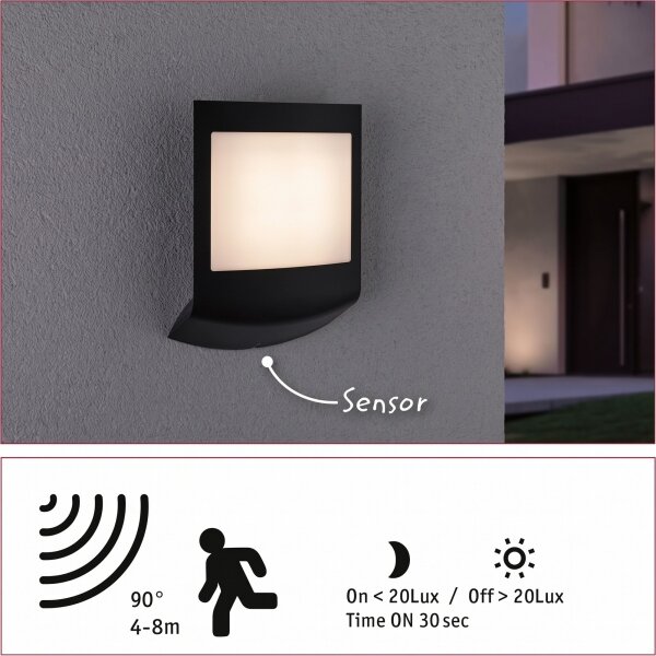 Paulmann 94513 - RGBW LED/8,2W IP44 Външна стенна лампа PADEA 230V