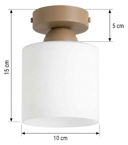 BRILAGI - LED таванно осветително тяло RETRO GLASS 1xE27/60W/230V Ø 10 см бежово/бяло