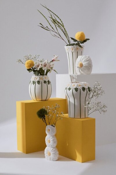 Bizzotto Висока ваза Florysia маргаритки H21,30 cm