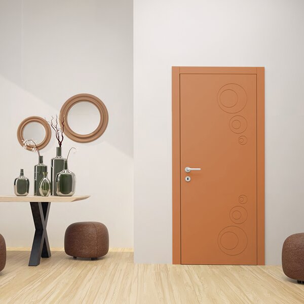 Интериорна врата с каса EKASA INCONTRI IN-RIM 90x240х12 см, панти, магнитна брава, дърво, кехлибар