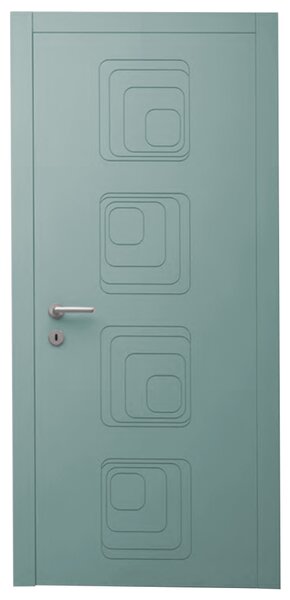 Интериорна врата с каса EKASA INCONTRI IN-RING 100x240х12 см, панти, магнитна брава, дърво, синя лагуна