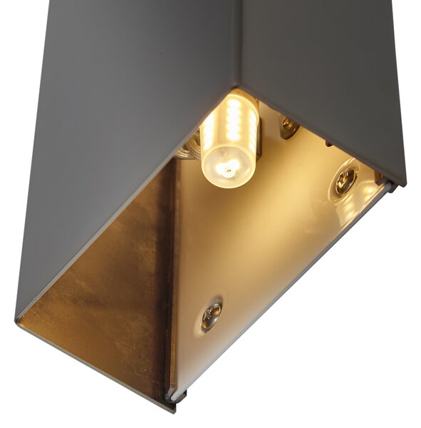 Модерна стенна лампа Gunmetal 2-Lights - Otan S