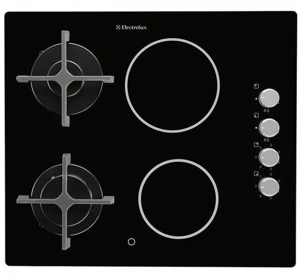Комбиниран плот за вграждане Electrolux EGE 6172 NOK, 4 нагревателни зони, индикация за оставаща топлина, защита от изтичне на газ, черен