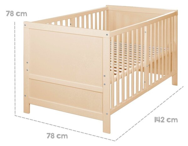 Детско креватче 70x140 cm с регулируема височина в естествен цвят Easy Sleep – Roba