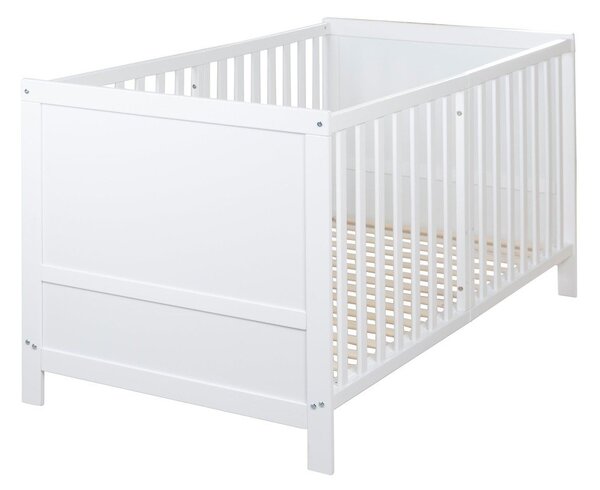 Бяло детско креватче 70x140 cm с регулируема височина Easy Sleep – Roba